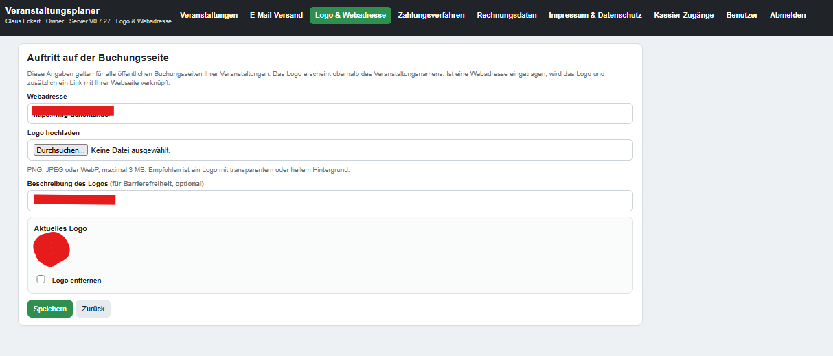 Logo und Webadresse